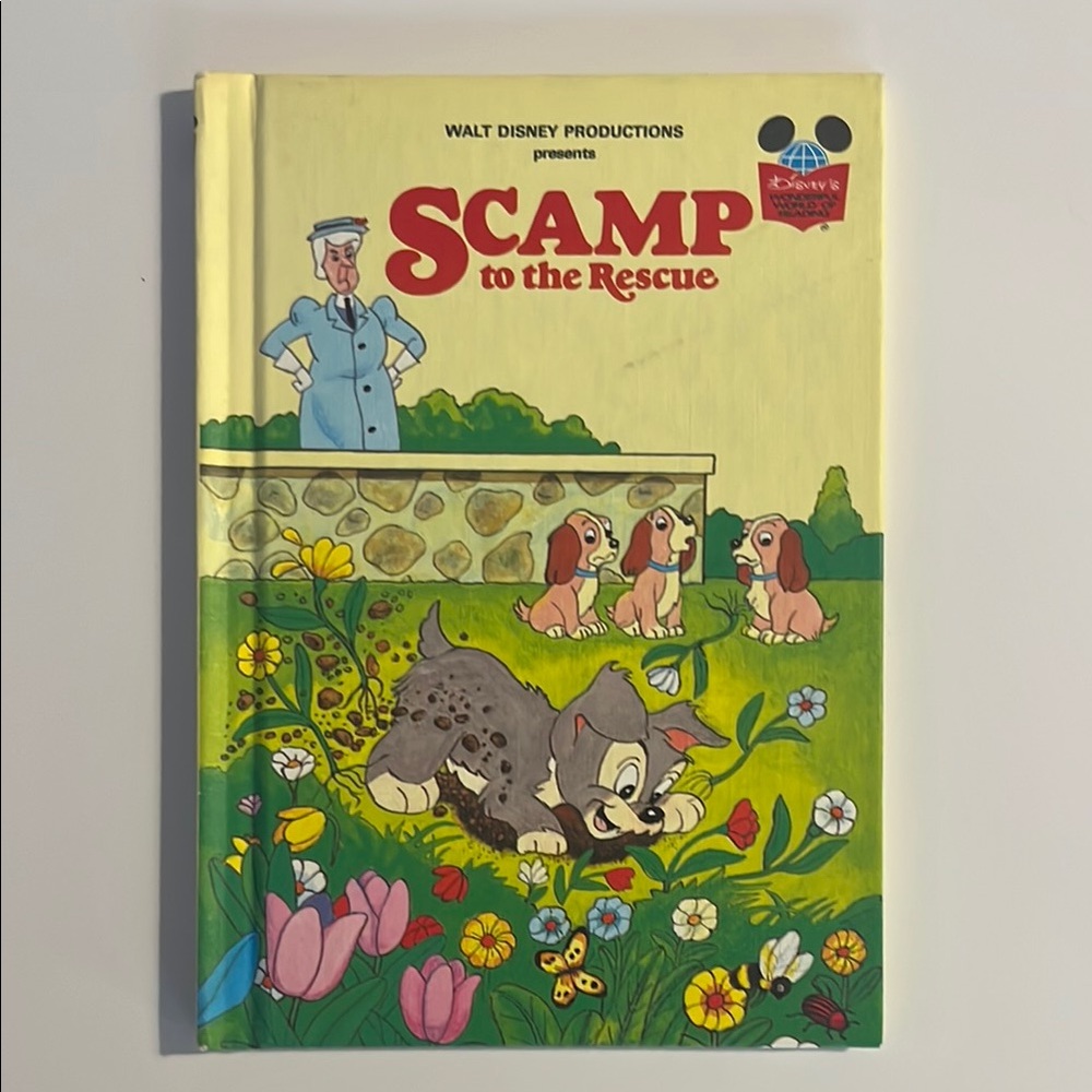 Vintage Disney Scamp to the Rescue Book 1980 Very Good Hardcover